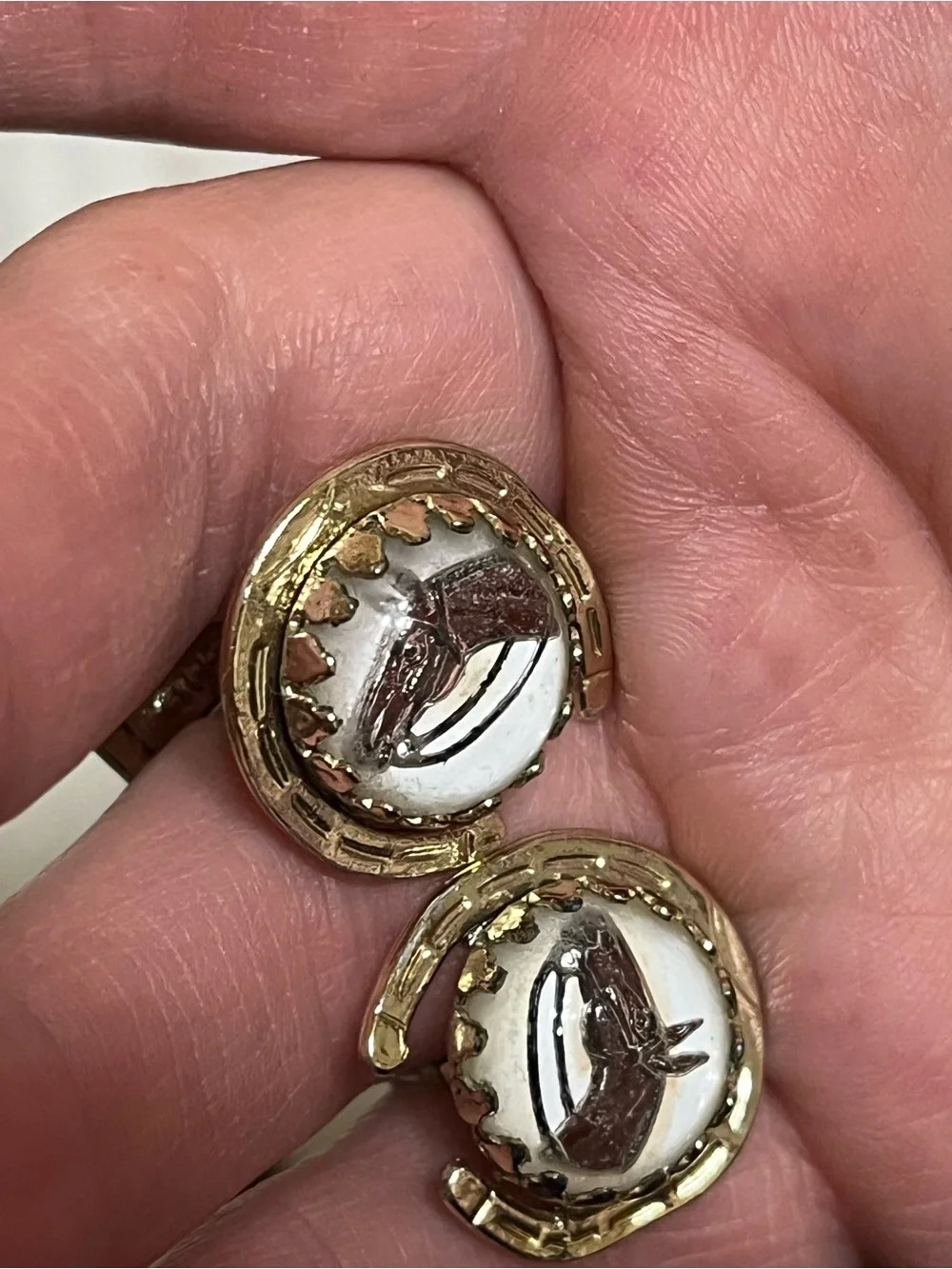 Vintage Glass Horse Cuff Links